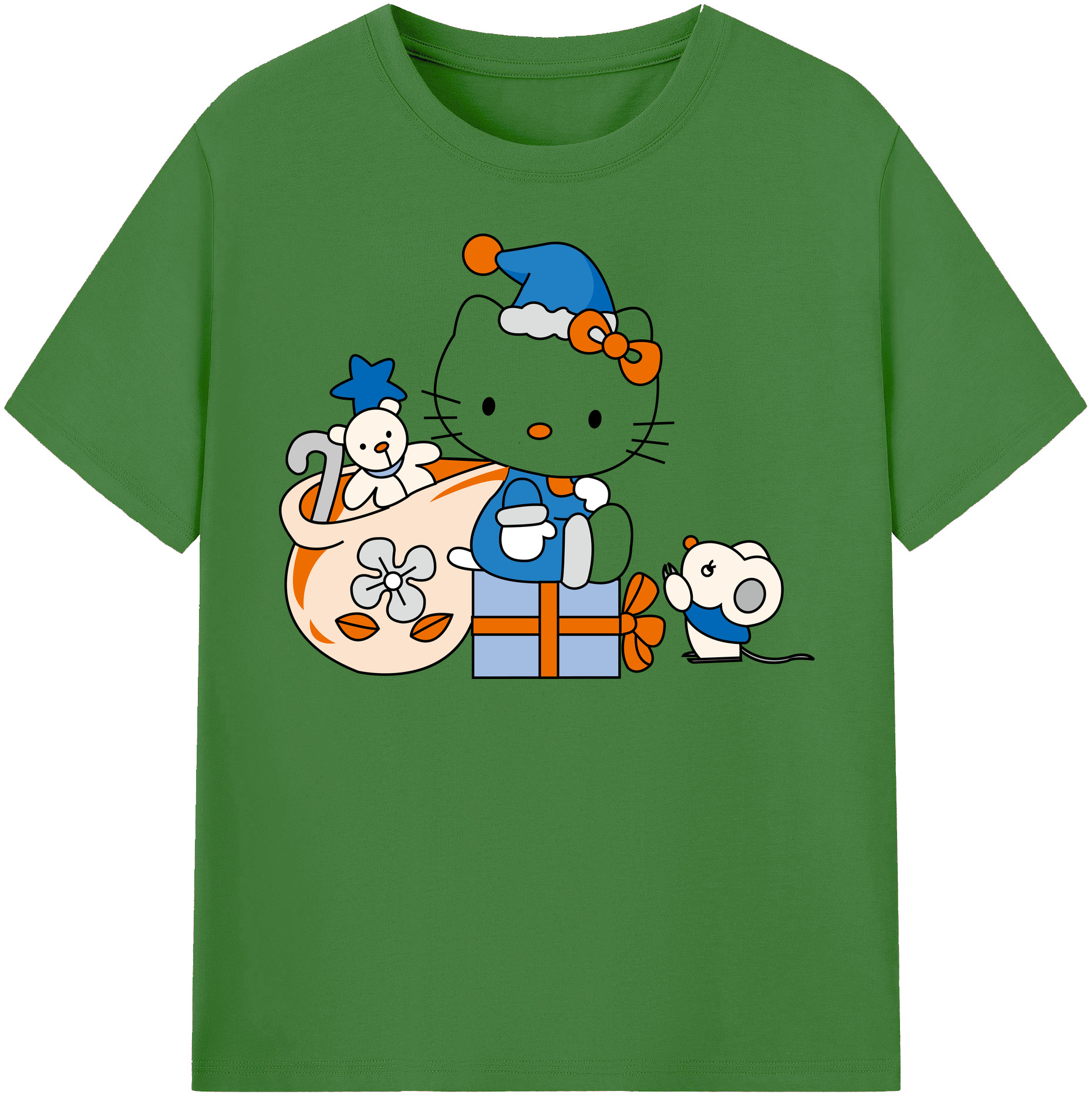 （画像用） Hello Kitty ハローキティ レディースカジュアルプリントTシャツ（綿100％）